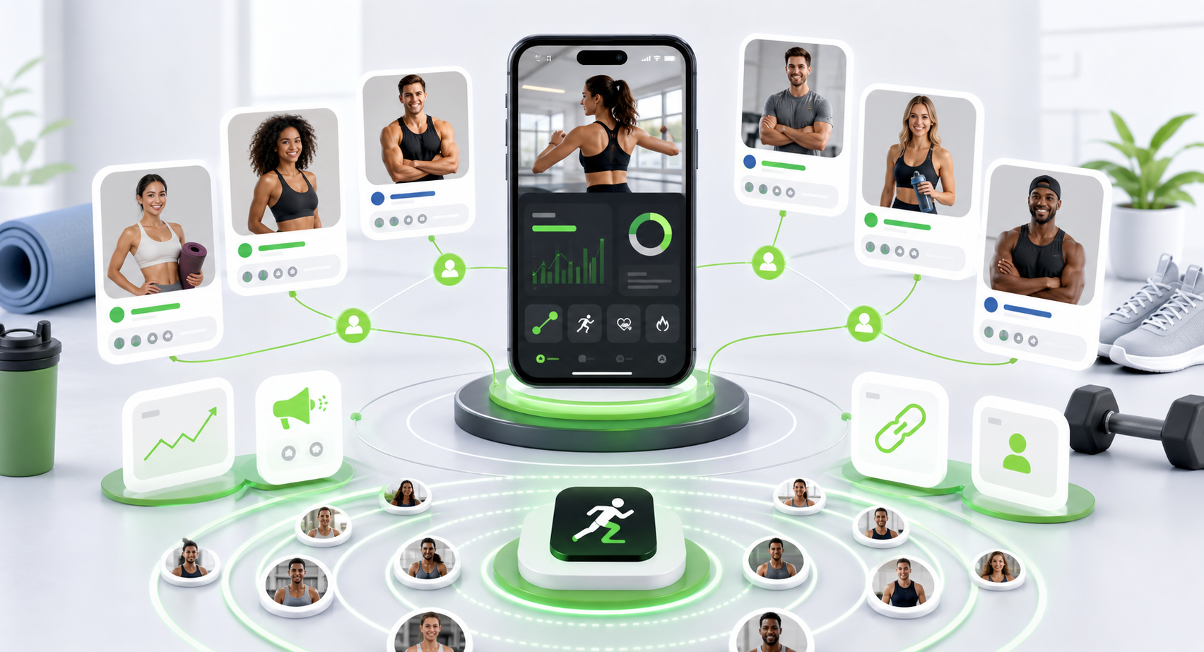 Fitness app companies matching with influencers for affiliate marketing campaigns